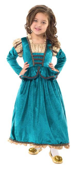 Scottish Medieval princess girls playtime costume dress up.