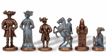 Metal Knights Pieces Historical Chess Sets