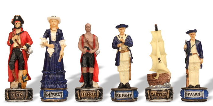 Queen's Navy verses Pirates Historical Chess Piece Sets