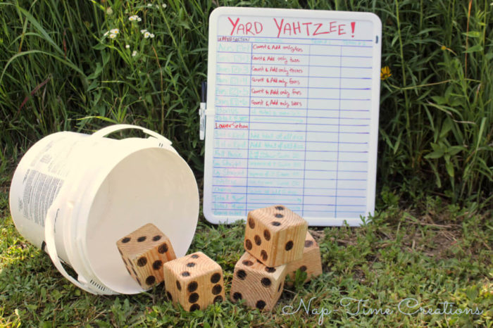 Play Yahtzee Outdoors with Giant DIY Blocks