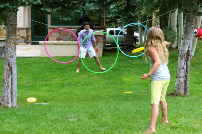 Hoola Hoop Target Toss Outdoor Party Game for Kids
