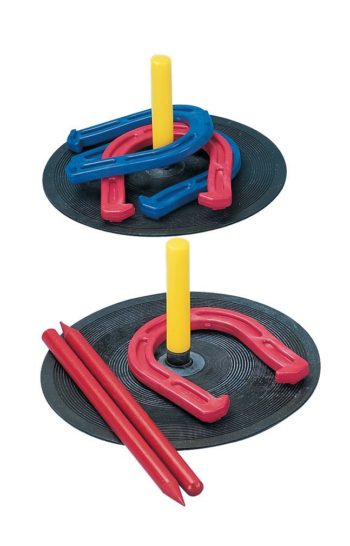 Safe rubber horseshoes for kids - indoor or outdoor game.